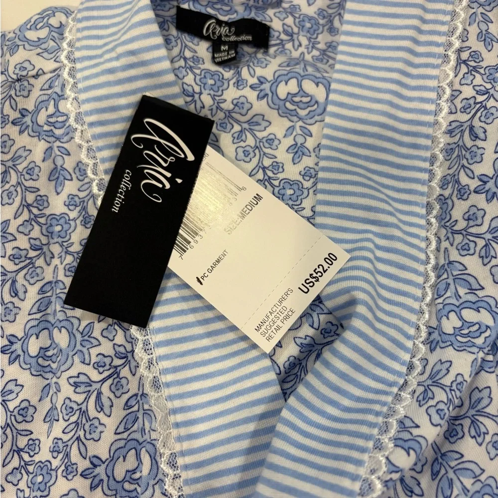 Aria Light Blue Patterned Women's Robe - Picture 7 of 11
